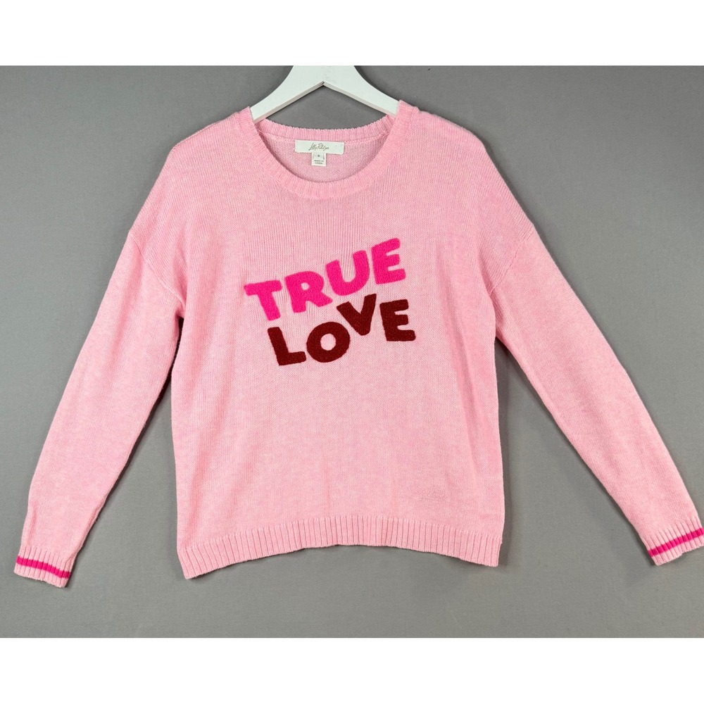 Lilly Pulitzer True Love Pippy Sweater Womens S Pink Romantic Barbiecore Preppy